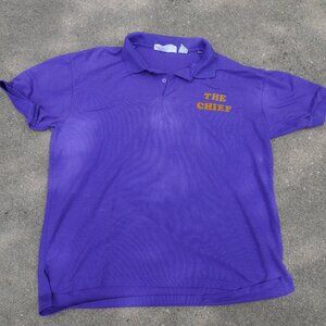 VTG 1980's Levi's Short Sleeve Men's XL Purple Polyester Polo Shirt "The Chief"